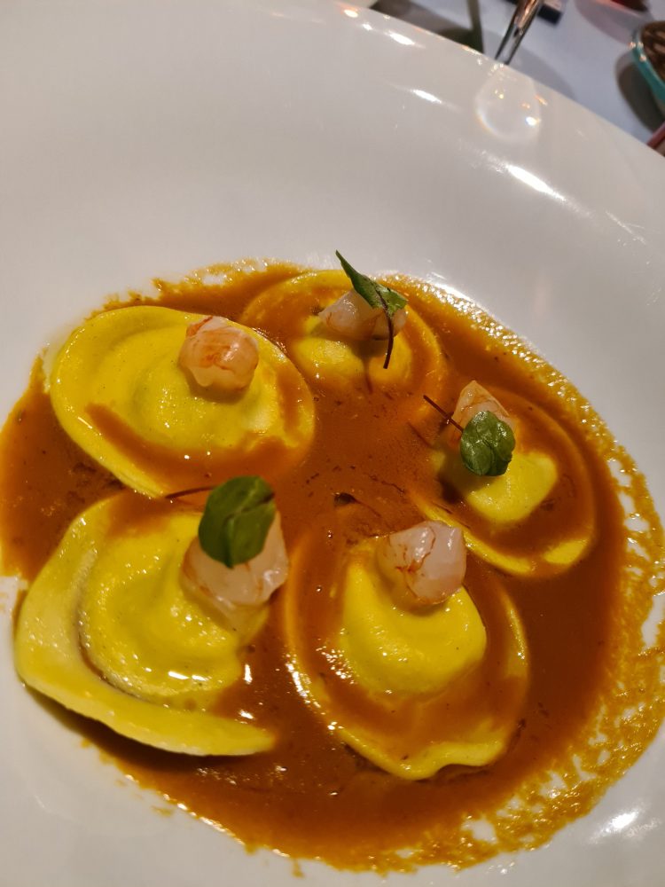 NH - Bottoni con patate e baccalà e salsa di gamberi