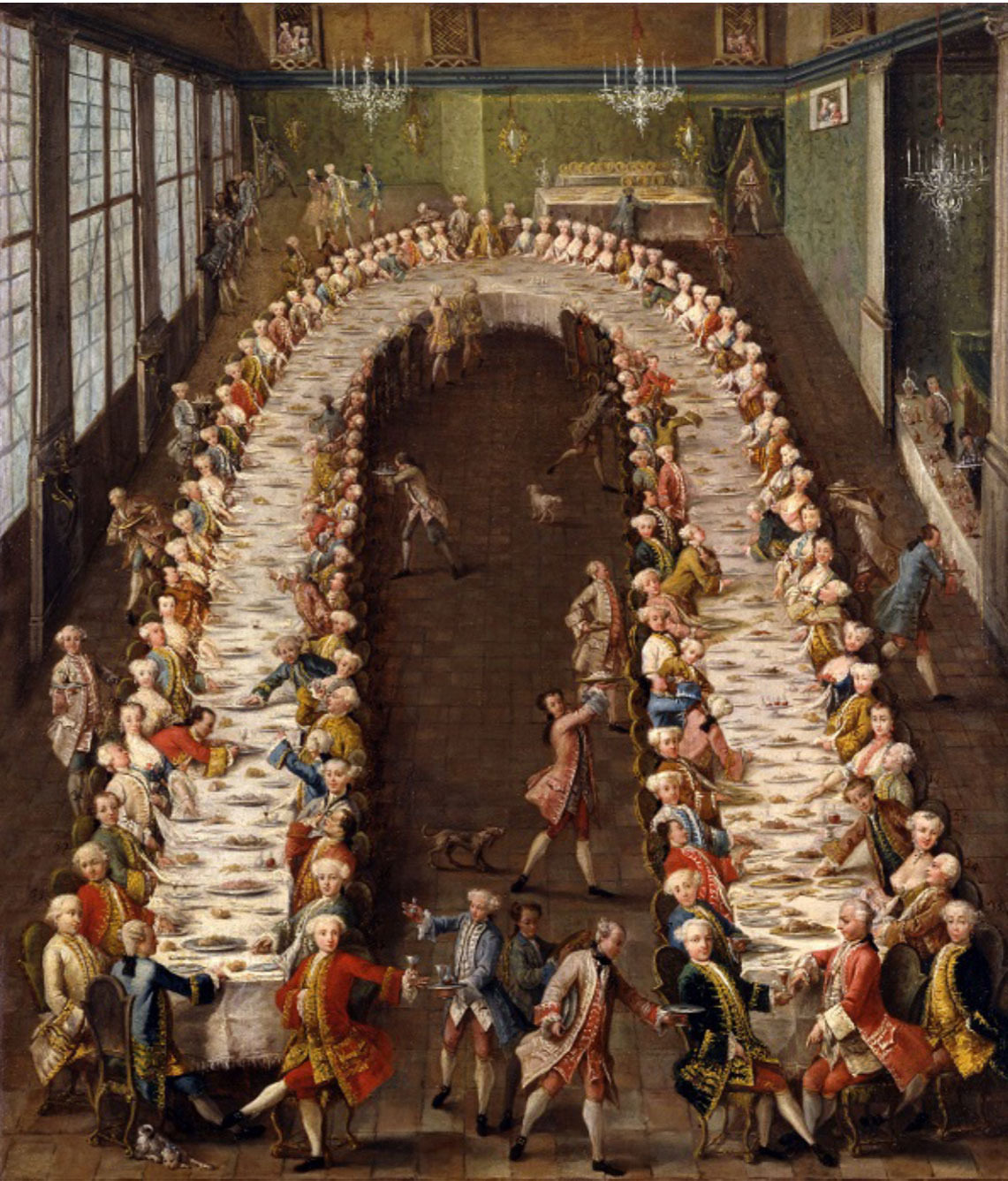 Pietro Longhi (bottega), Convito in casa Nani alla Giudecca, 1755 – Ca’ Rezzonico, Fondazione Musei Civici di Venezia