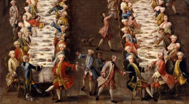 Pietro Longhi (bottega), Convito in casa Nani alla Giudecca, 1755 – Ca’ Rezzonico, Fondazione Musei Civici di Venezia