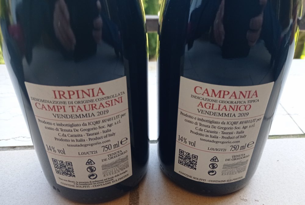 Controetichette vini Tenuta De Gregorio