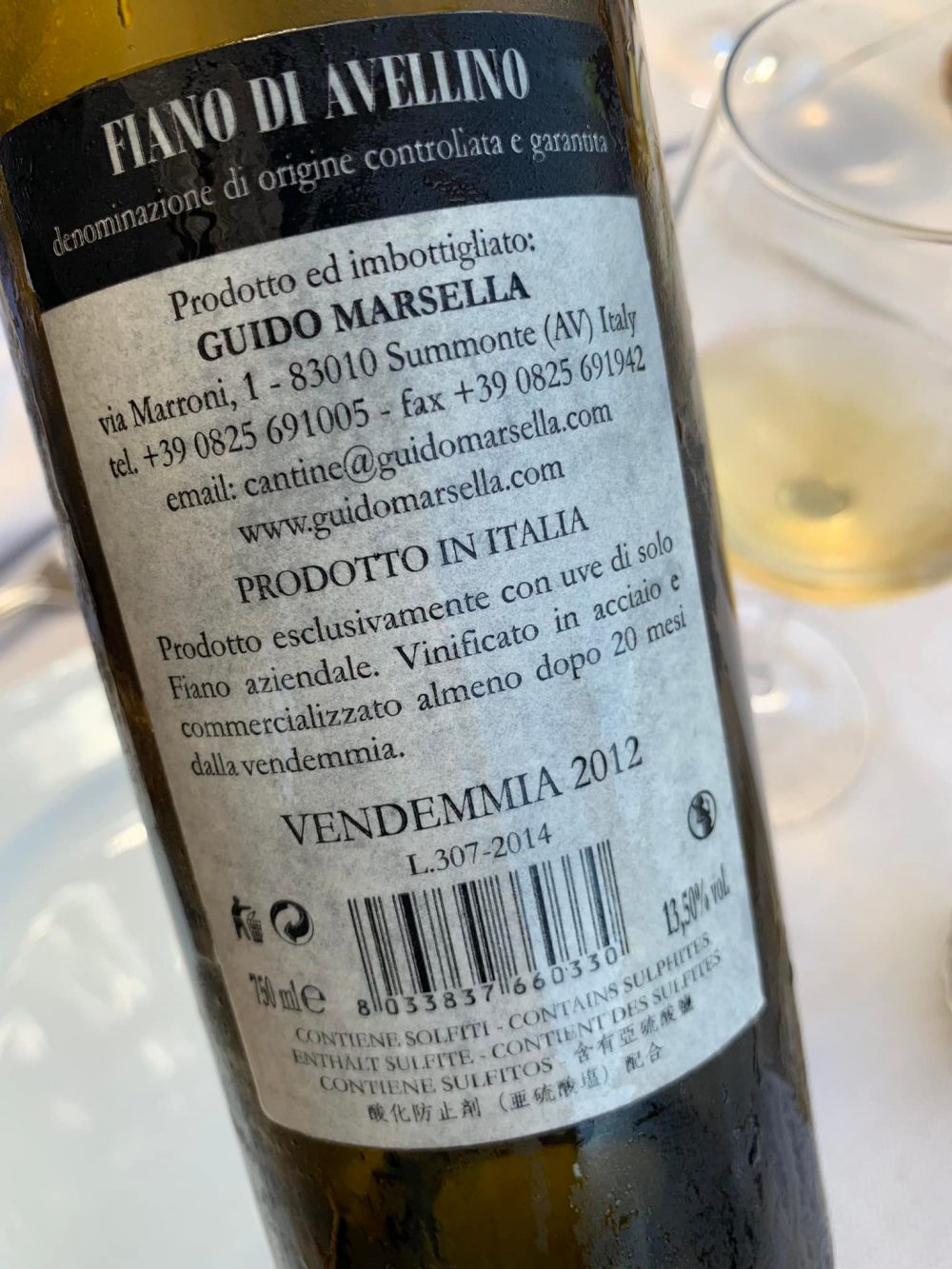 Fiano Di Avellino 2012 Di Guido Marsella A Summonte Fiano Di Avellino 2012 Di Guido Marsella A Summonte