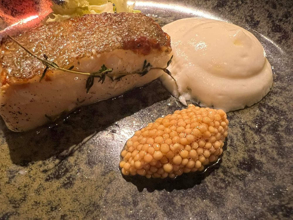 Emporio Armani Ristorante Milan - Baccala' · fave · piselli