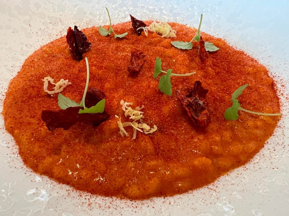 Andrea Aprea - Riso in Estrazione di Peperone - Ostriche, Limone candito