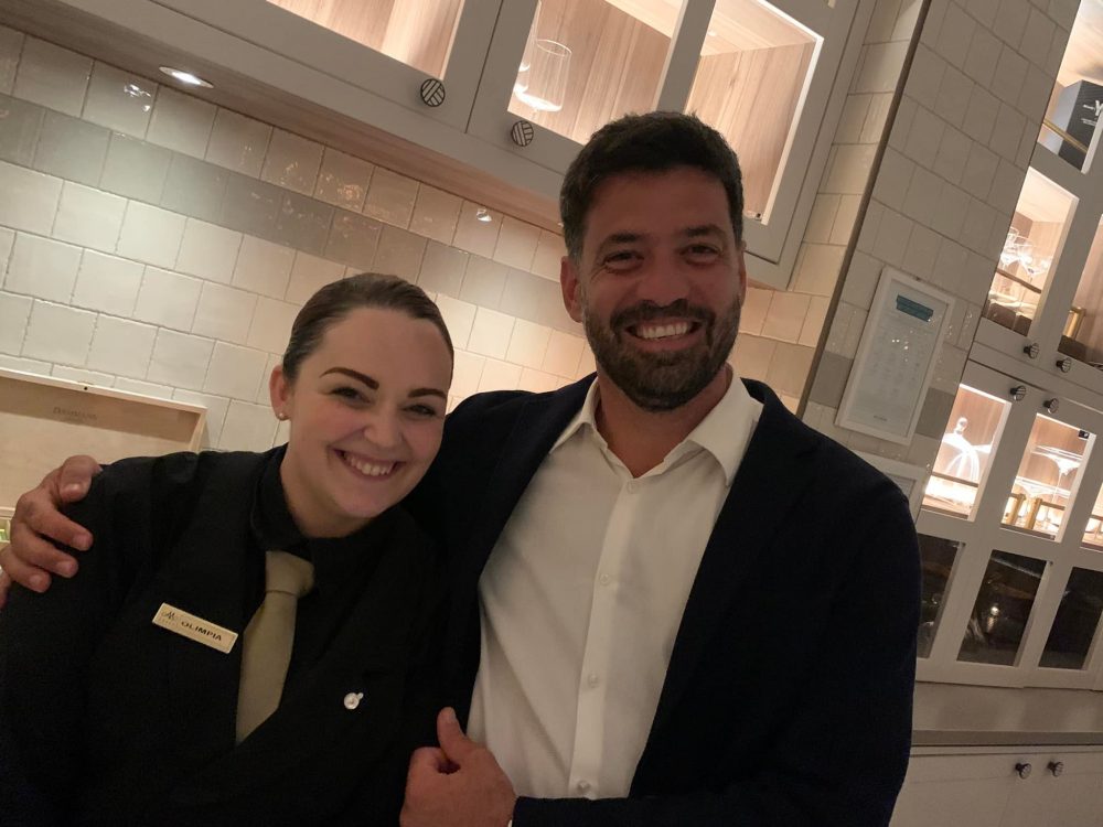 Ristorante Vesuvio a Sorrento, Francesco Monti con la giovane sommelier Olimpia