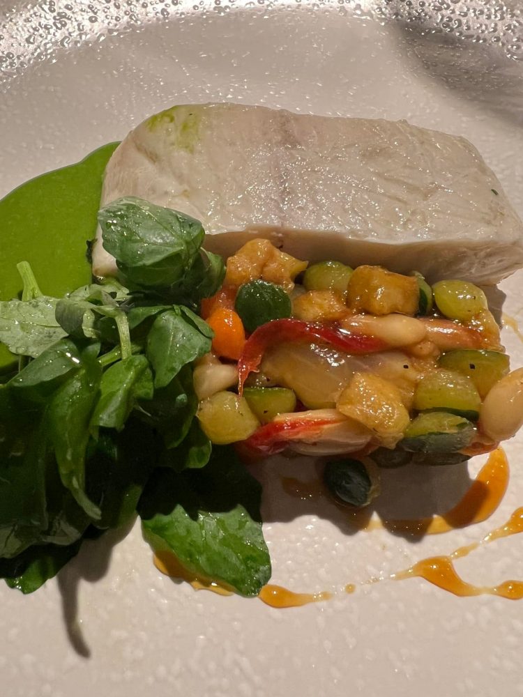 Emporio Armani Ristorante Milan - Spigola · caponata · crescione e la sua centrifuga