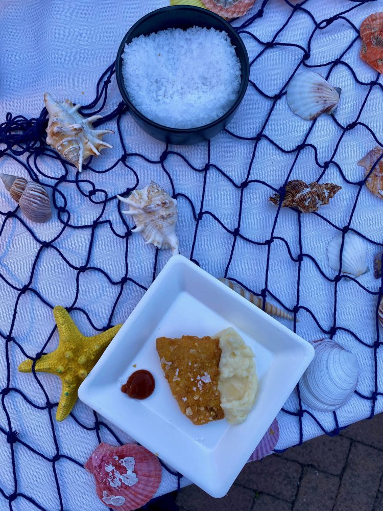 All’Androna di Grado -Go - milanese di pesce spada e pure' di patate