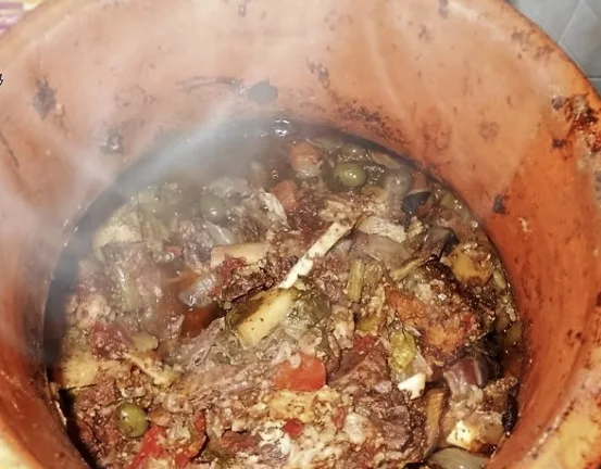 Pecora alla pastorale- cottura nel coccio