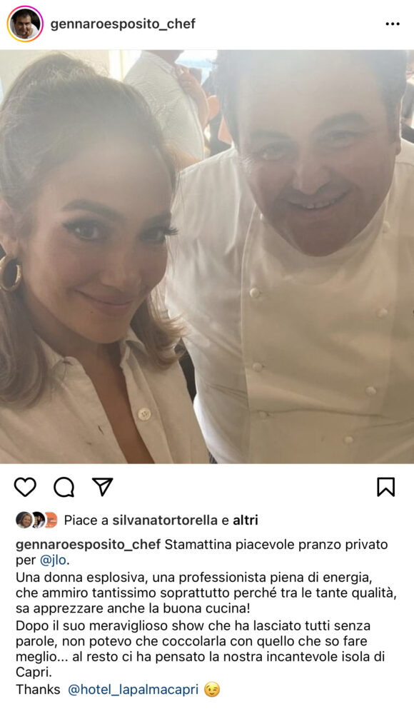 Gennaro Esposito incanta Jennifer Lopez