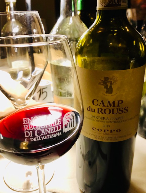 Barbera Camp du Rouss 2019, degustato all'Enoteca Regionale di Canelli e dell'Astesana