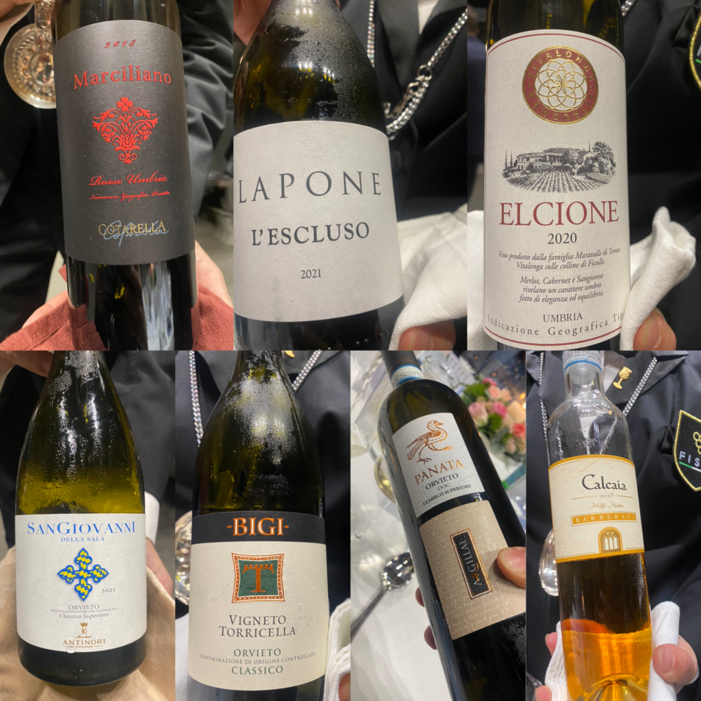 Alcuni dei vini del Consorzio di Tutela Vini Orvieto