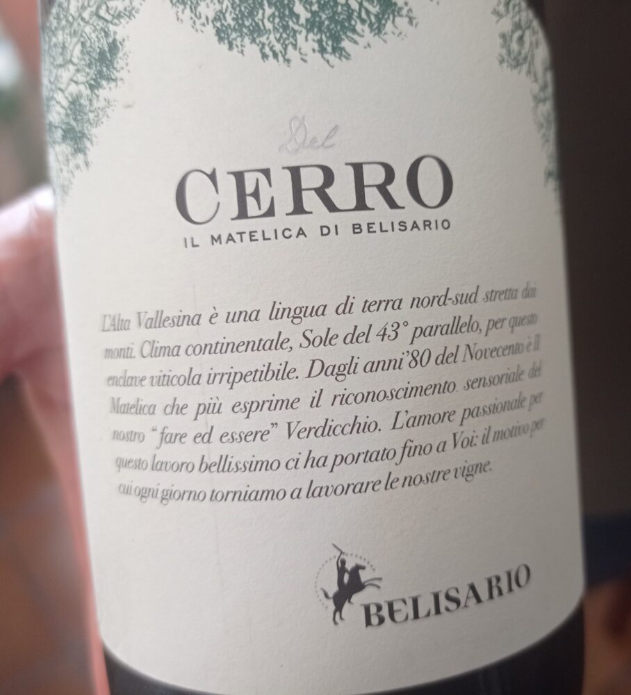 Vigneti Del Cerro Verdicchio di Matelica Doc 2015 Belisario