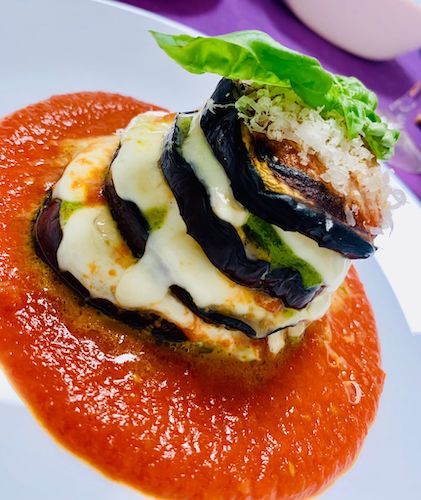 Millefoglie di melanzane grigliate e mozzarella