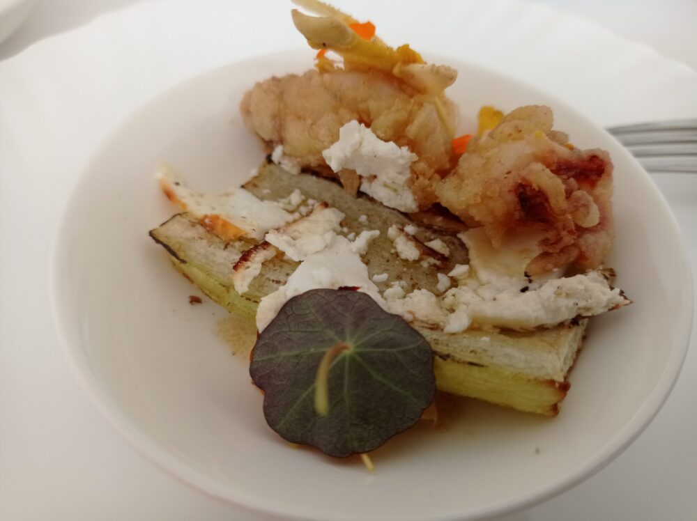 Ristorante Melchio' Zucca lunga fritta con calamaretti ed ovuli nostrani