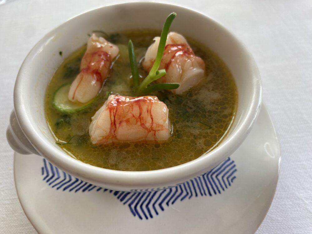 Torre del Saracino - pianta di zucchine con gambero rosso e gnocchi di fiore