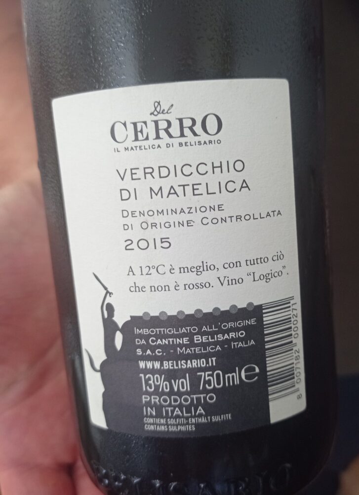 Vigneti Del Cerro Verdicchio di Matelica Doc 2015 Belisario