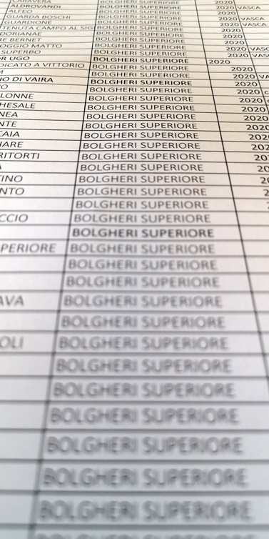 Bolgheri - elenco