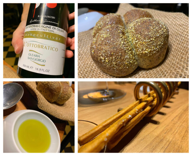 Ristorante Il Pagliaccio, pane, grissini e olio extravergine