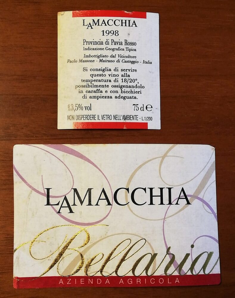 Provincia di Pavia Igt La Macchia 1998 – Bellaria