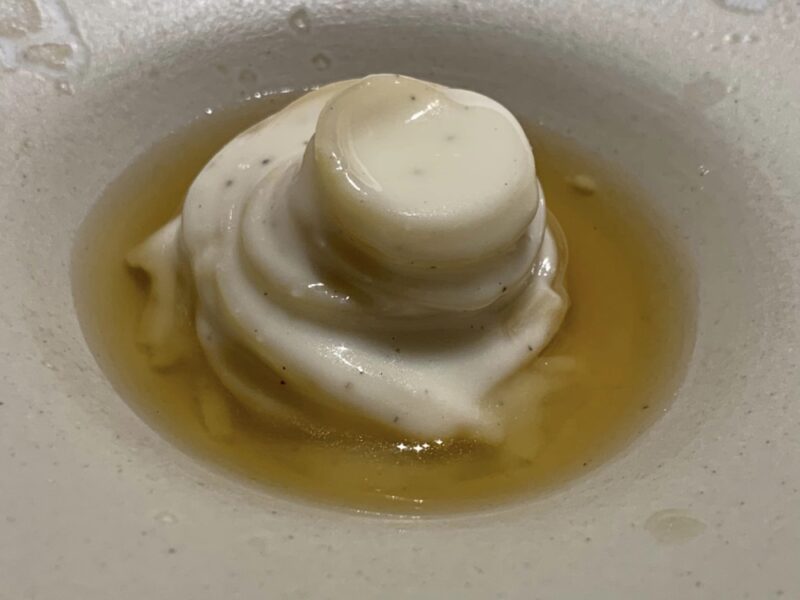 Ristorante Il Pagliaccio, cacio e pepe in dashi