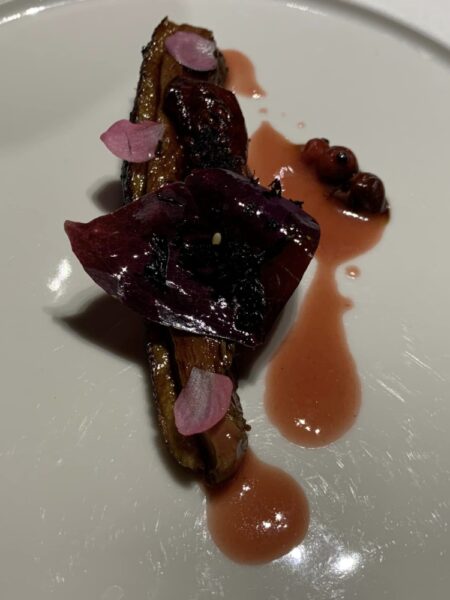 Ristorante Il Pagliaccio, petto d'anatra e ibiscus