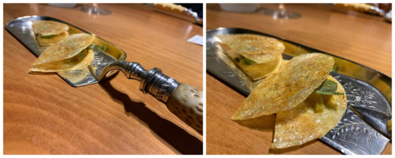 Ristorante Il Pagliaccio, cialde di ananas