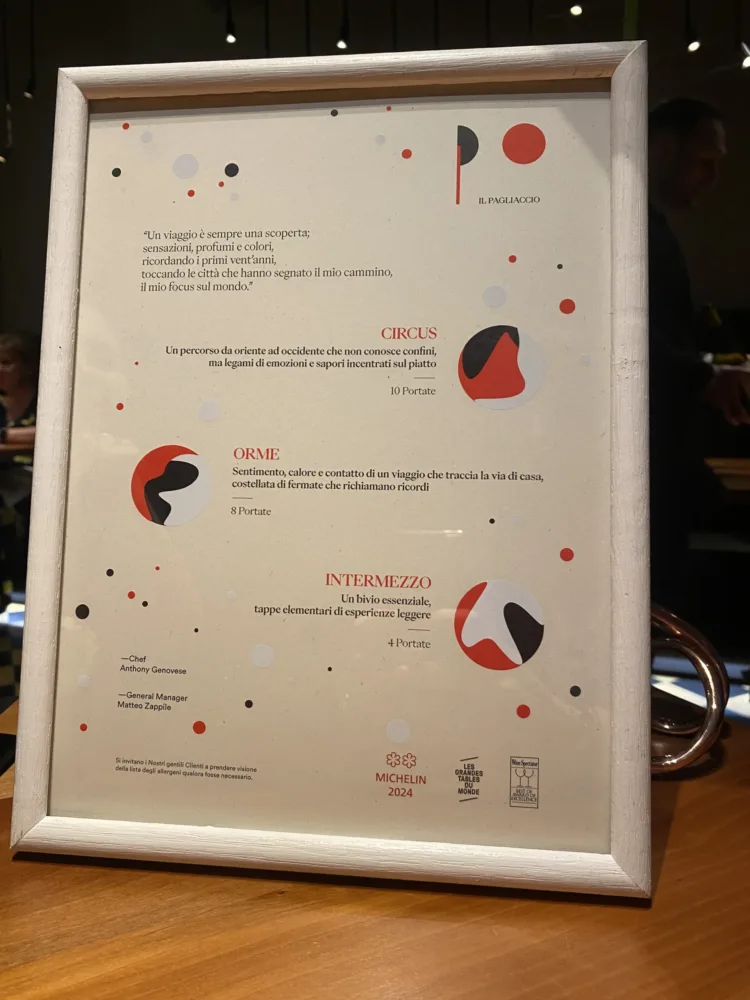 Il Pagliaccio - Menu