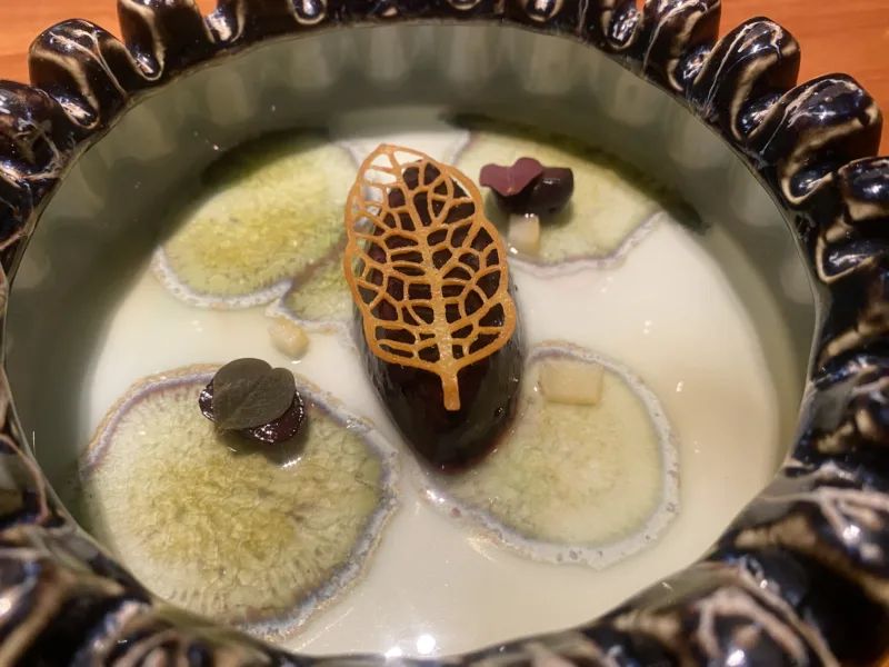 Il Pagliaccio - snack- robiola con salsa ai mirtilli