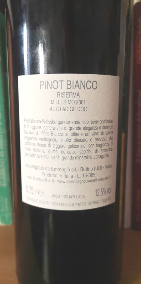 Alto Adige Pinot Bianco Riserva 2001, Giorgio Grai