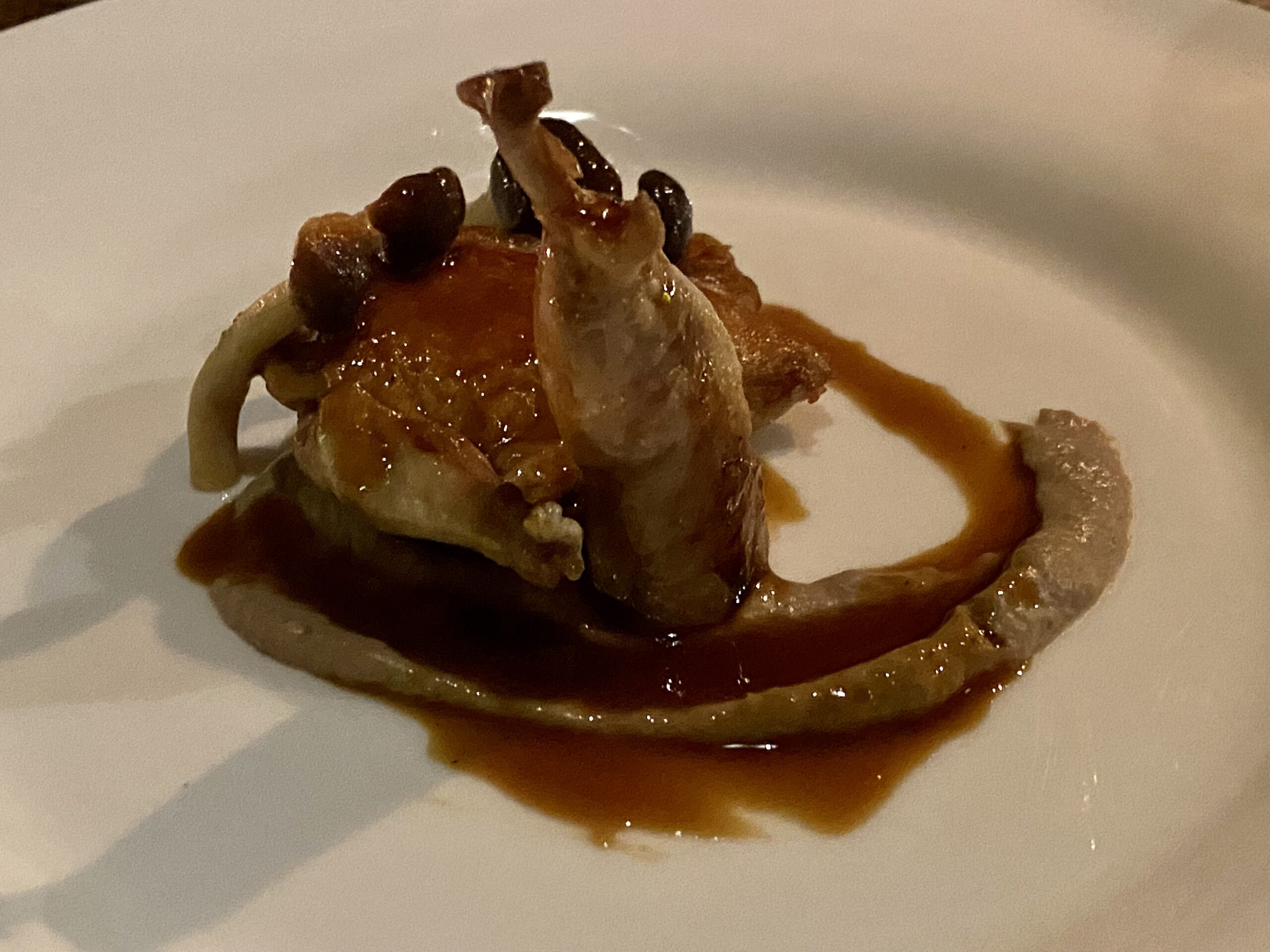 Quaglia-arrosto-crema-di-porcini-chiodini-marinati