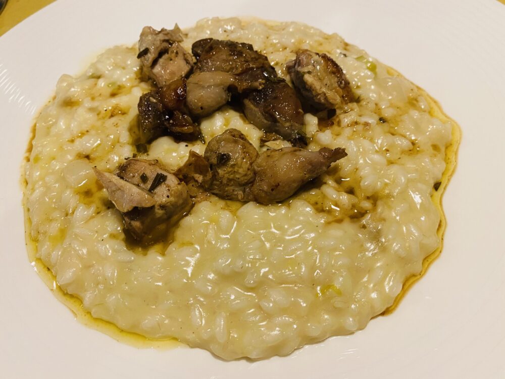 Risotto prosecco e coscette di quaglia