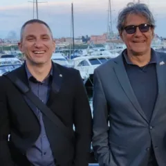 il presidente dell'Unione Pizzerie Storiche Le Centenarie, Salvatore Antonio Grasso e il titolare della pizzeria Mattozzi dal 1833 Paolo Surace