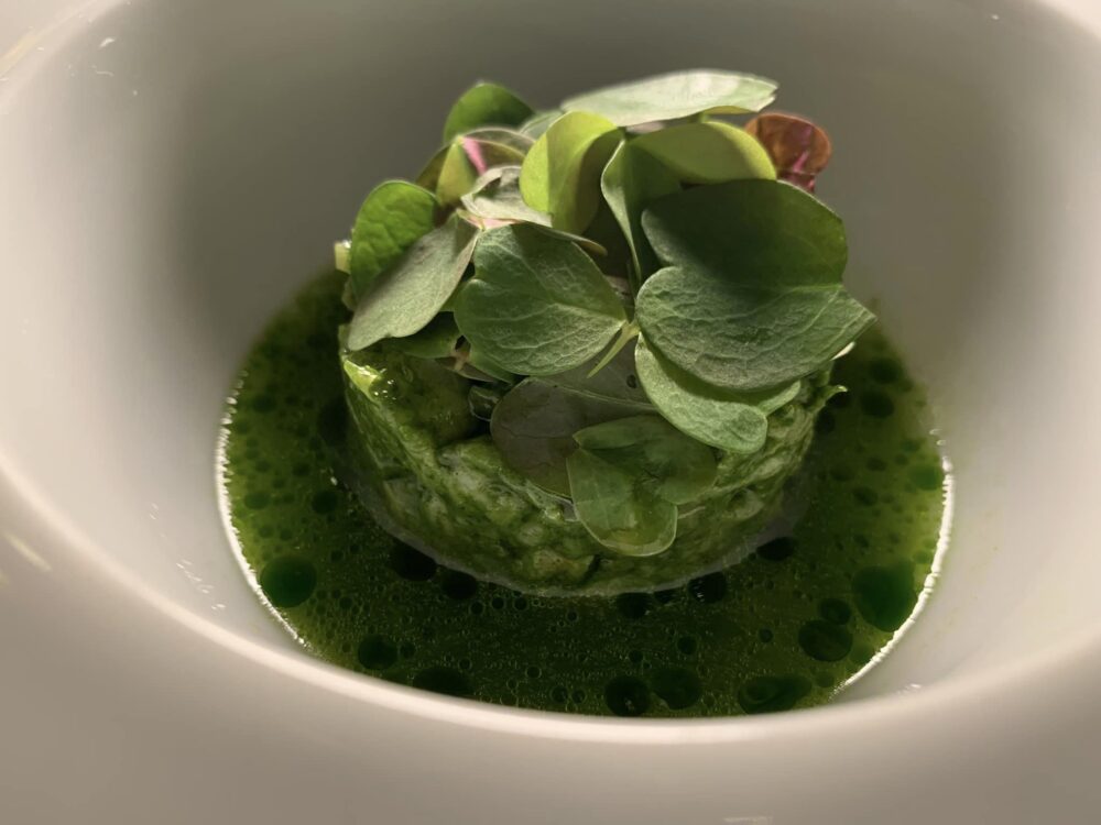 Il Carpaccio a Parigi, tartare di ricciola al verde