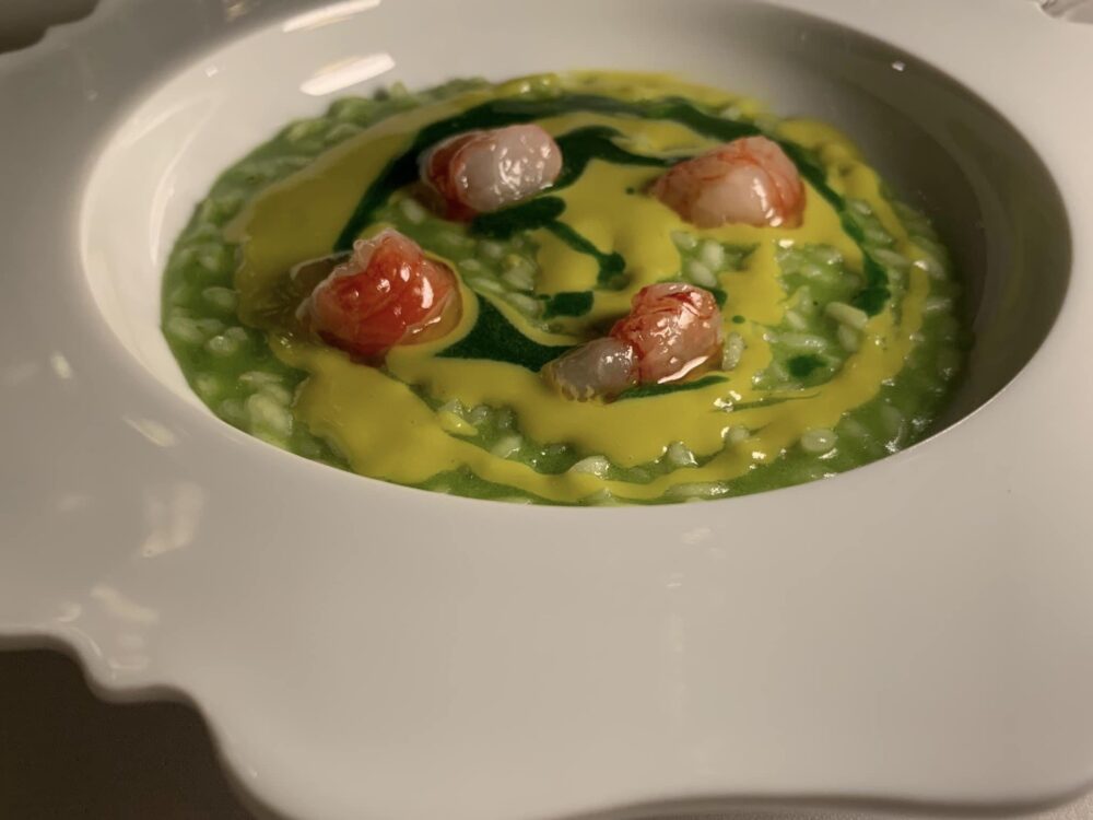 Il Carpaccio a Parigi, risotto all'aneto con gamberi