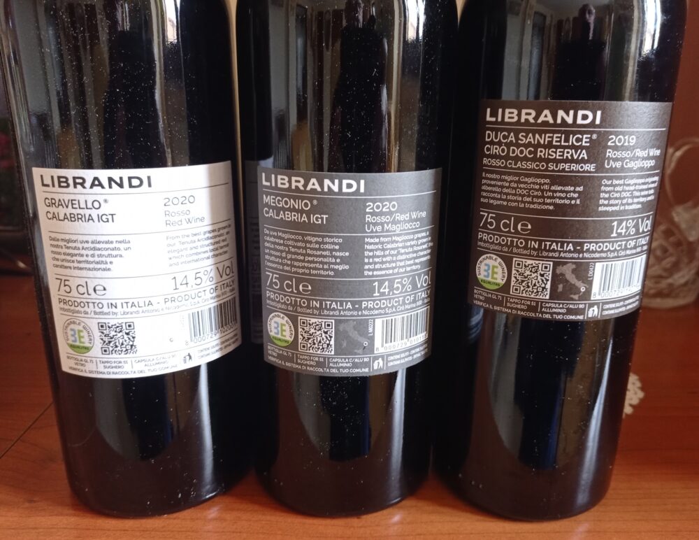 Controetichette vini Librandi