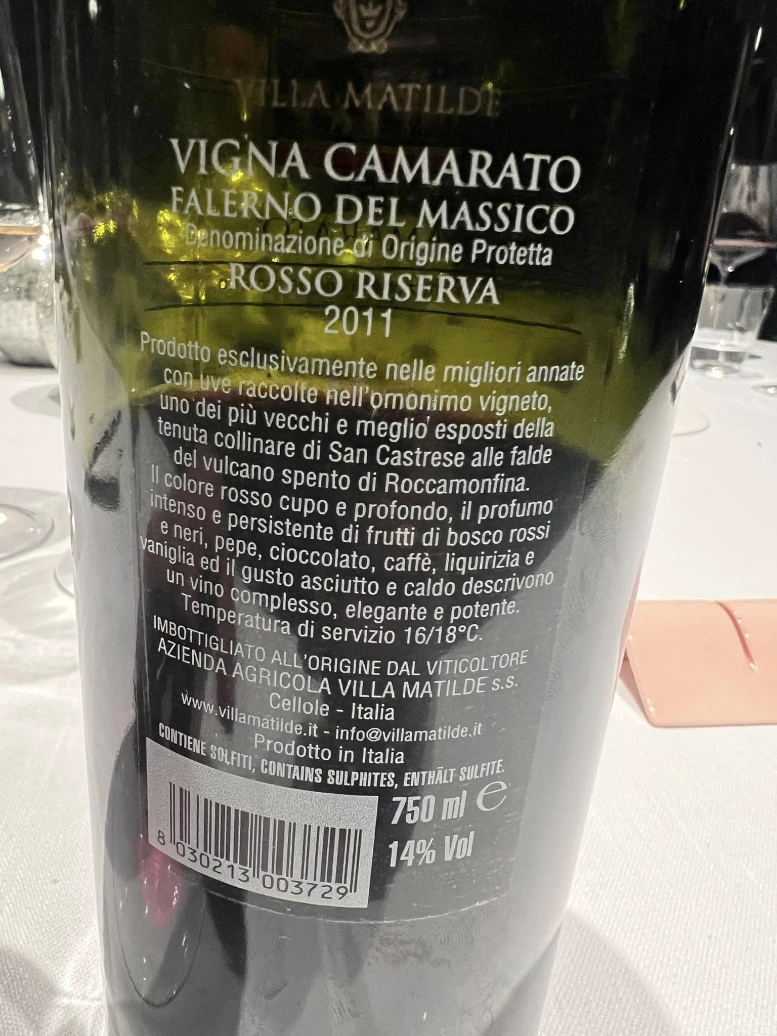 Camarato 2011 Falerno del Massico, Villa Matilde