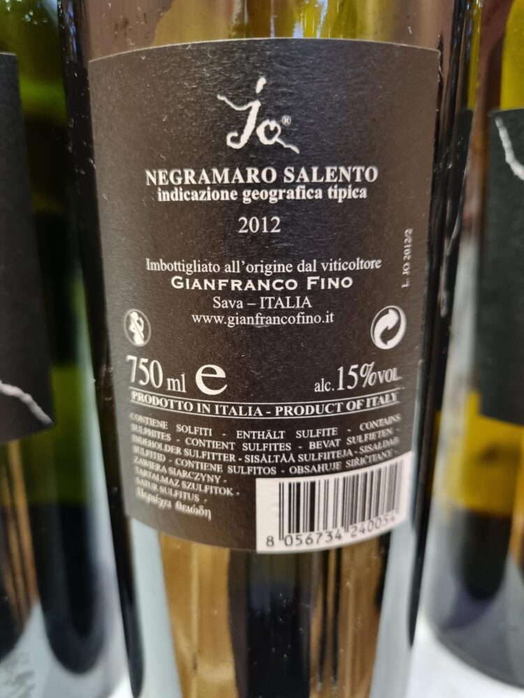 Gianfranco Fino - Negramaro Salento Jo 2012