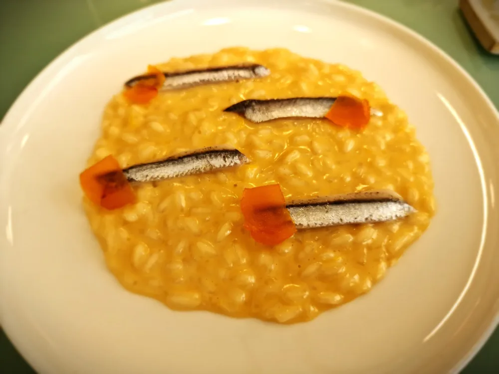 l'acciuga - risotto, sarde marinate, burro al limone salato, bottarga di muggine