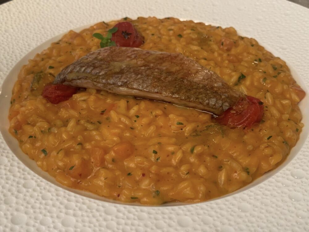 Restaurant Le George, risotto con triglia alla bouillabaisse