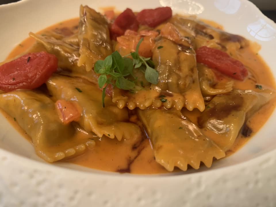 Restaurant Le George, caramelle di polpo con salsa al vino rosso