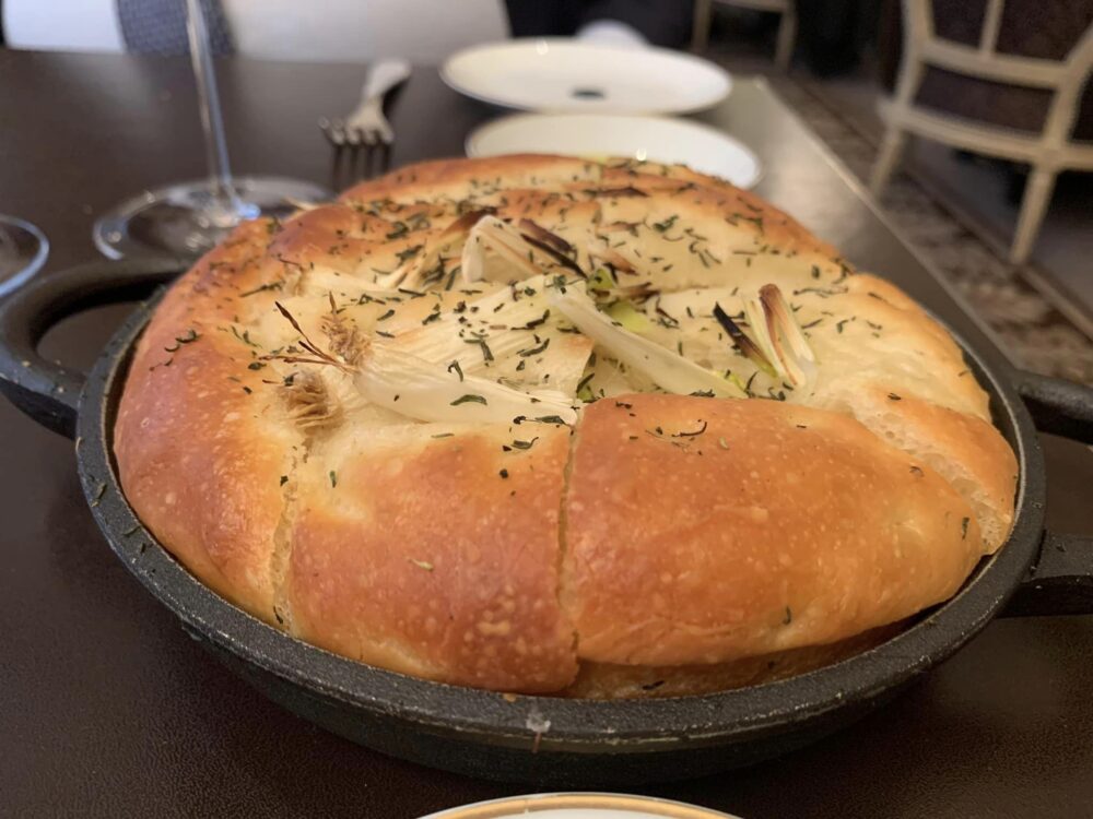 Restaurant Le George, la focaccia con l'extravergine