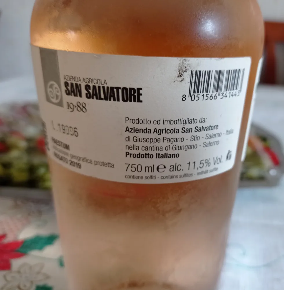 Controetichetta Vetere Rosato Paestum Igp 2019 San Salvatore