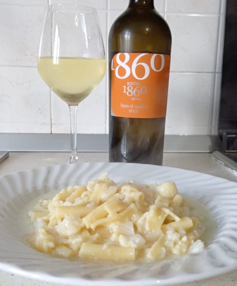 Fiano di Avellino Docg 2020 Tenuta Sarno e pasta e cavolfiore