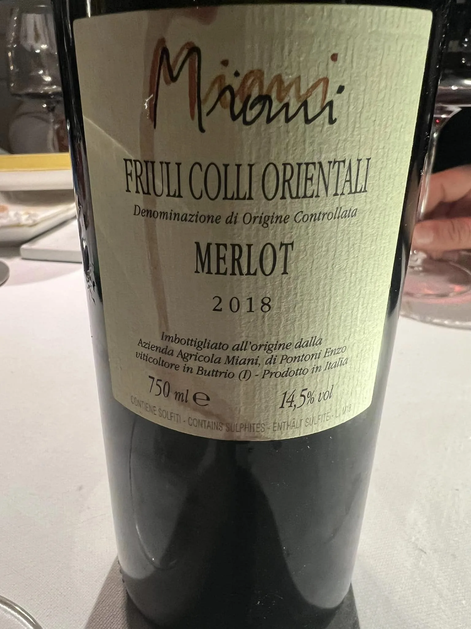 Il merlot di Miani