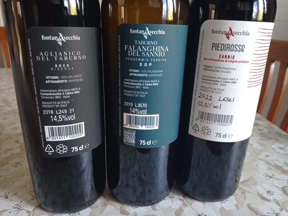 Controetichette vini Fontanavecchia