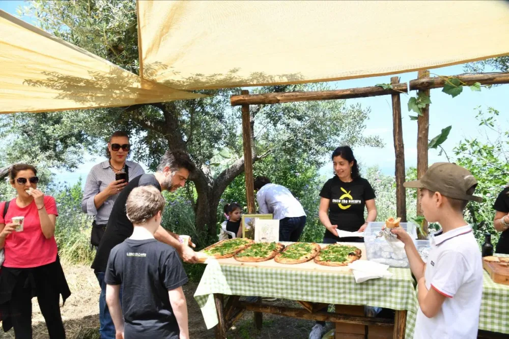 La pizza al gusto di olio di Capri