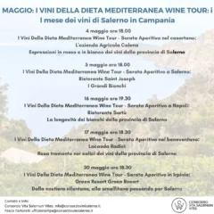 MAGGIO I VINI DELLA DIETA MEDITERRANEA WINE TOUR i l mese dei vini di Salerno in Campania