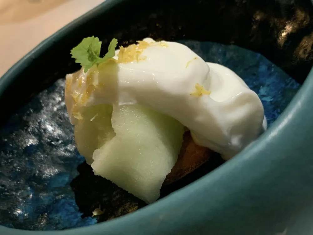 Ristorante Maxi a Capo La Gala, il pre dessert kefir, mela verde e sedano