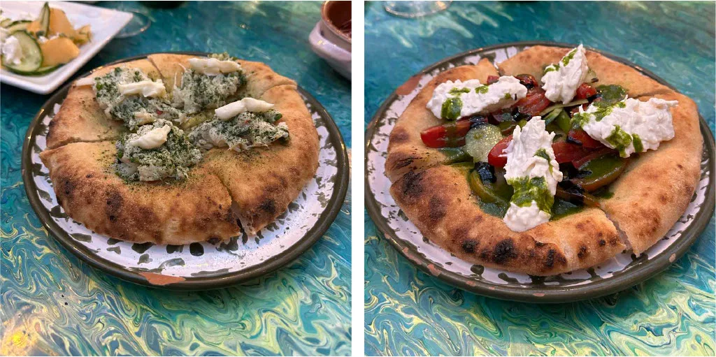 Plant Club - “Crab on pizzetta” e “Indulgent garlic bread”