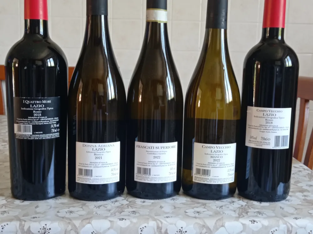 Controetichette vini Castel De Paolis