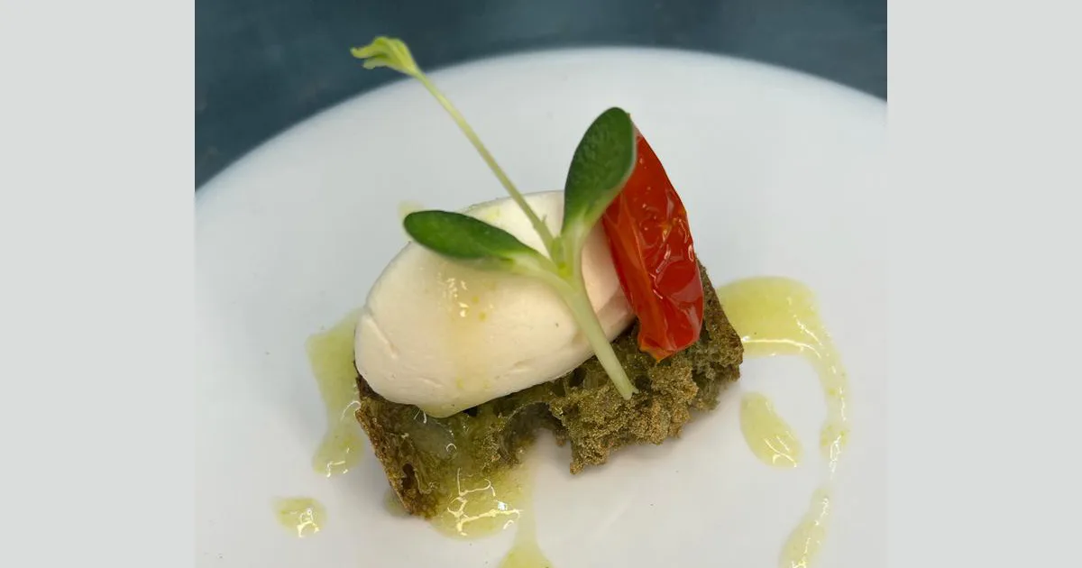 Pane all’Alga spirulina con Osmosi d’acqua di pomodoro San Marzano DOP di Cristian Oliviero